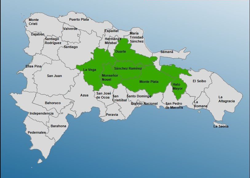 COE declara alerta verde para seis provincias