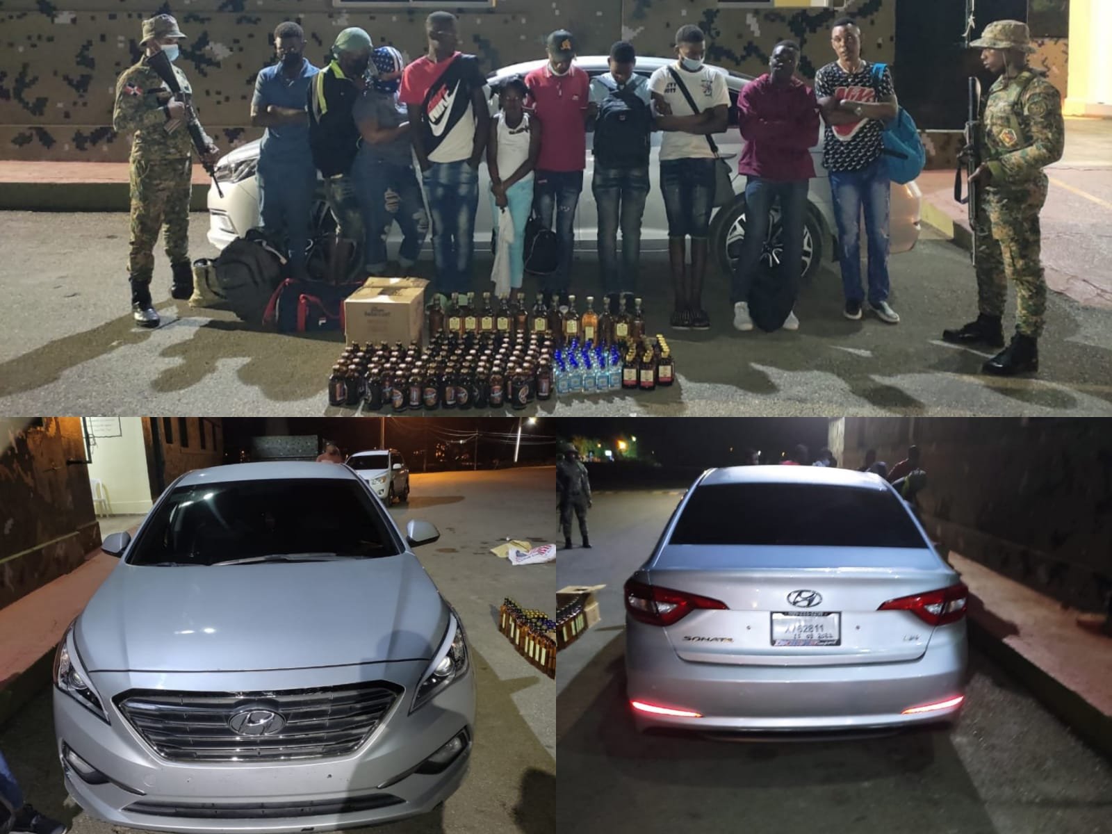 Detienen carro con 10 indocumentados y cientos de botellas de bebidas alcohólicas de procedencia haitiana en Dajabón