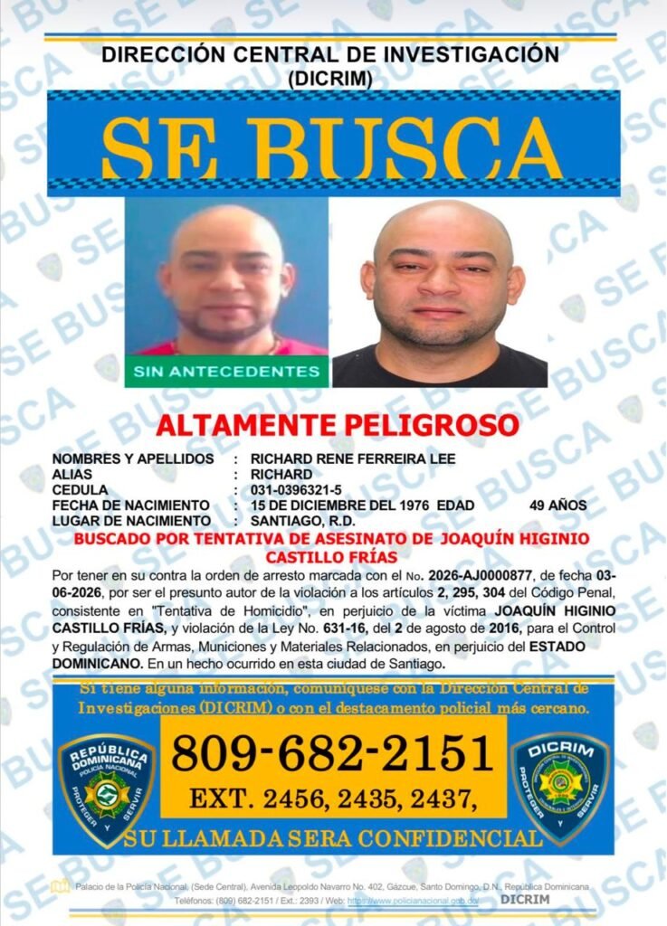 Policía activa cacería contra cinco prófugos acusados de tentativa de homicidio en Santiago | 6 | Policía activa cacería contra cinco prófugos acusados de tentativa de homicidio en Santiago - Noticias de hoy en República Dominicana | De Último Minuto