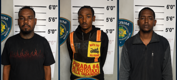 Apresan a tres acusados de agredir a una señora y causar daños a su vehículo en SDO